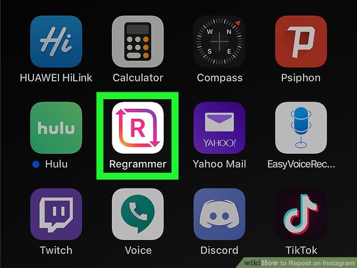 برنامه Regrammer را باز کنید