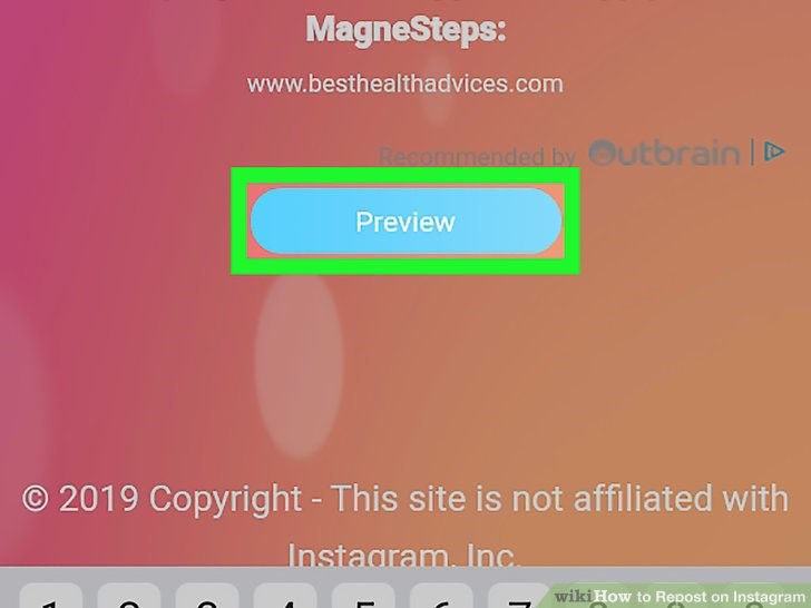 پایین بیایید و روی گزینه پیش نمایش Preview ضربه بزنید