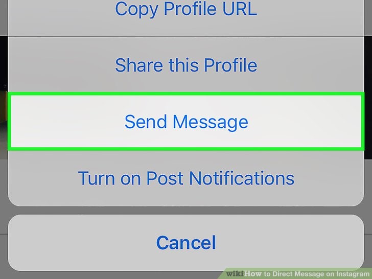 گزینه ارسال پیام Send Message را انتخاب کنید