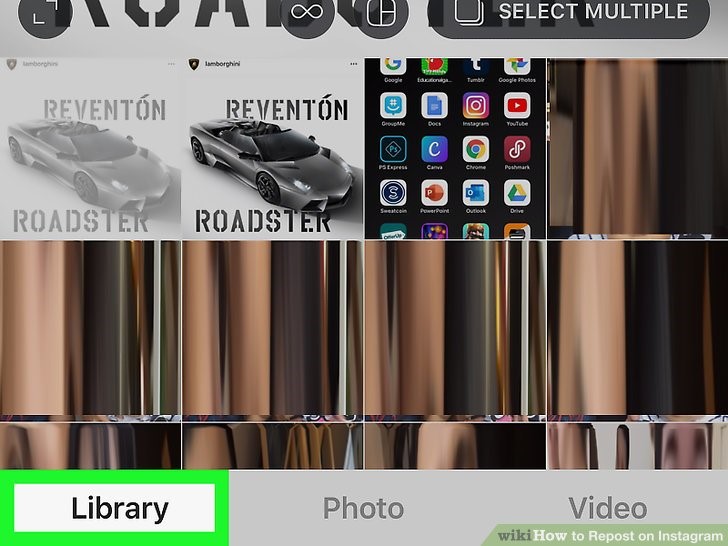 روی گزینه لایبرری Library ضربه بزنید
