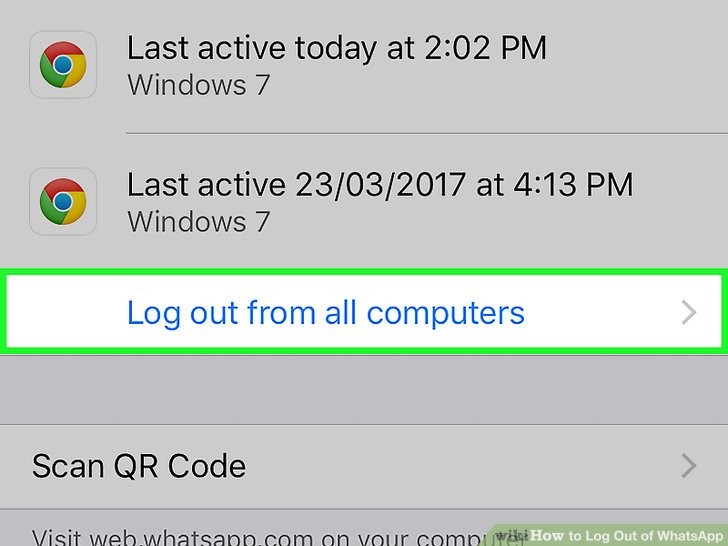 روی گزینه خروج از تمام کامپیوترها Log out from all computers ضربه بزنید