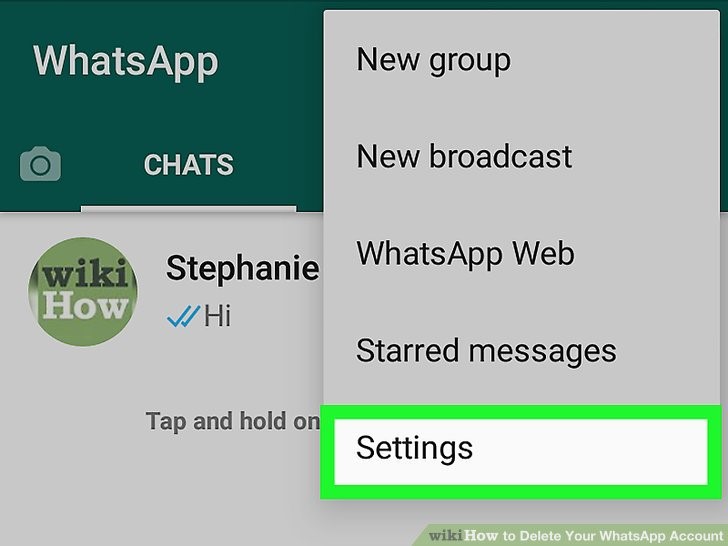 روی گزینه تنظیمات Settings ضربه بزنید