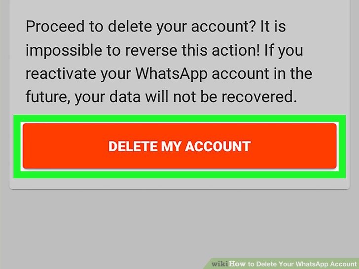 بر روی دکمه DELETE MY ACCOUNT ضربه بزنید