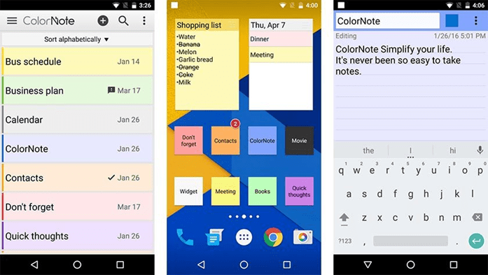 برنامه ColorNote