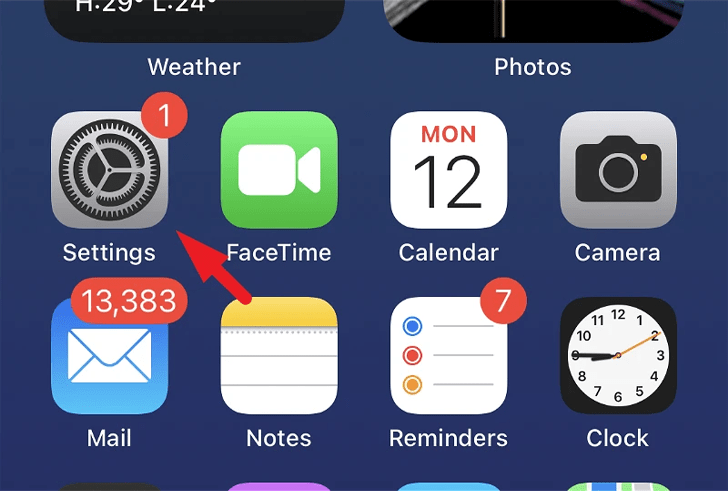 از صفحه اصلی یا اپ لایبرری دستگاه خود، به برنامه تنظیمات بروید