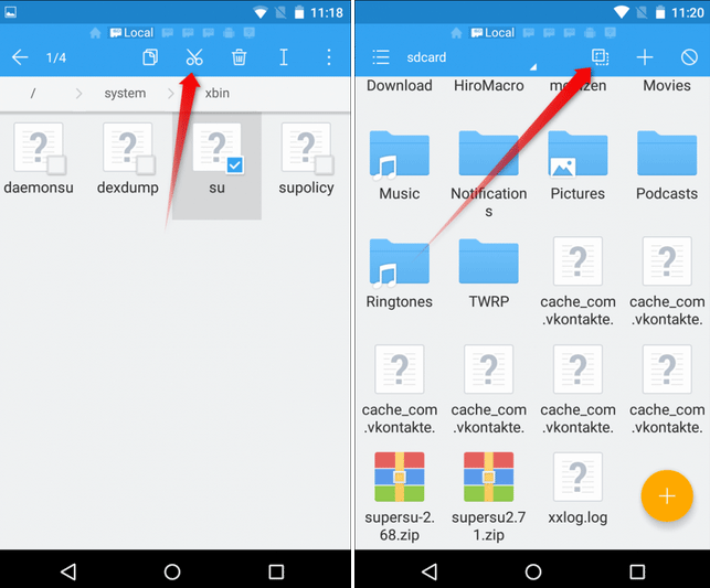 آنروت کردن با برنامه File Manager آنروت کردن با برنامه File Manager