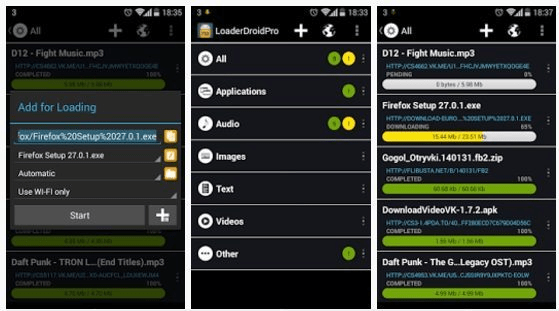 برنامه Loader Droid برنامه Loader Droid