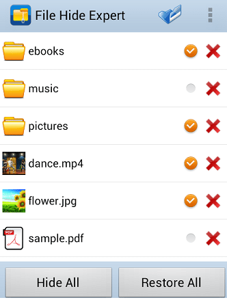 به محیط برنامه File Hide Expert مراجعه نمایید