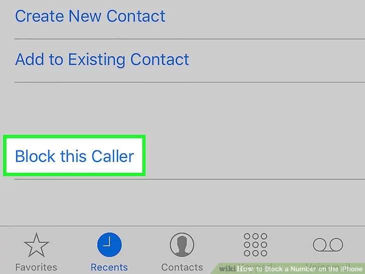 پایین بیایید و روی گزینه Block this Caller ضربه بزنید
