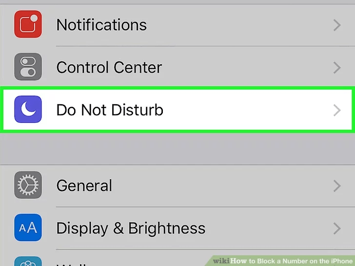 روی گزینه Do Not Disturb ضربه بزنید