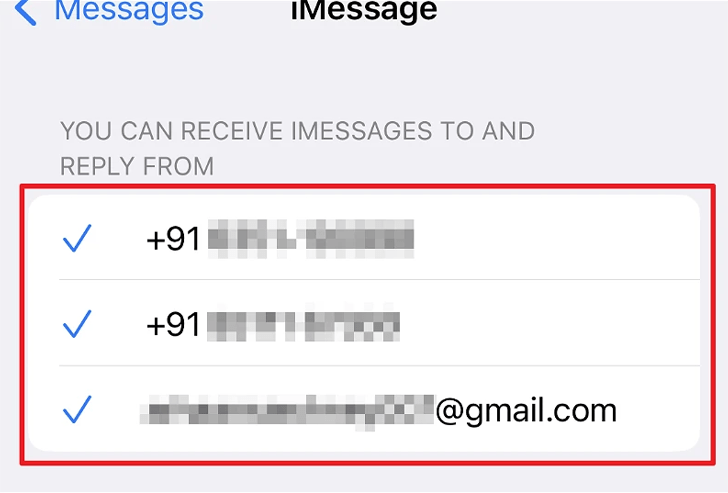 روی شماره تلفن همراه و/یا آدرس ایمیل فهرست شده روی صفحه ضربه بزنید