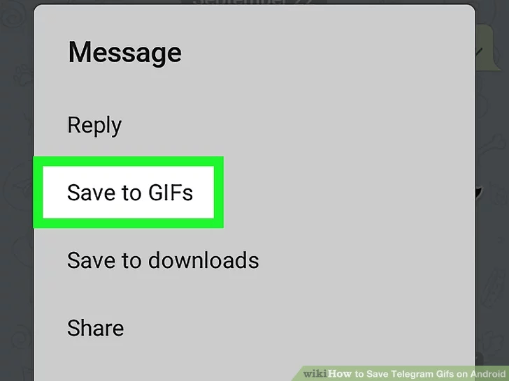 روی گزینه Save to GIFs ضربه بزنید