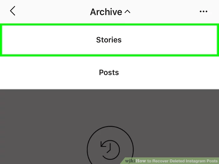 روی گزینه کشویی Stories Archive ضربه بزنید