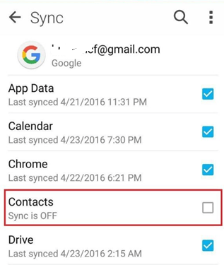 گزینه Contacts را فعال نمایید