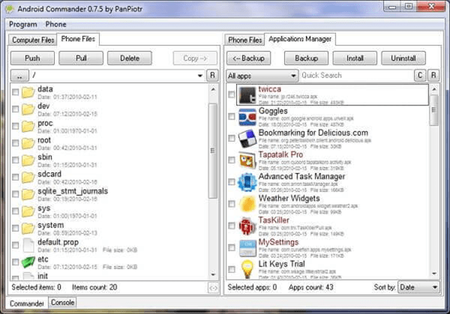 برنامه : Android Commander برنامه : Android Commander