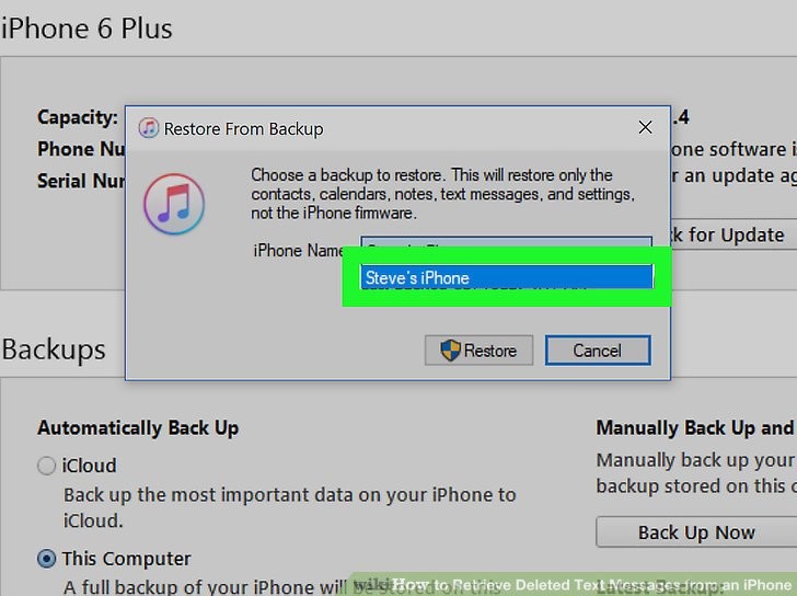 روی گزینه backup date کلیک کنید