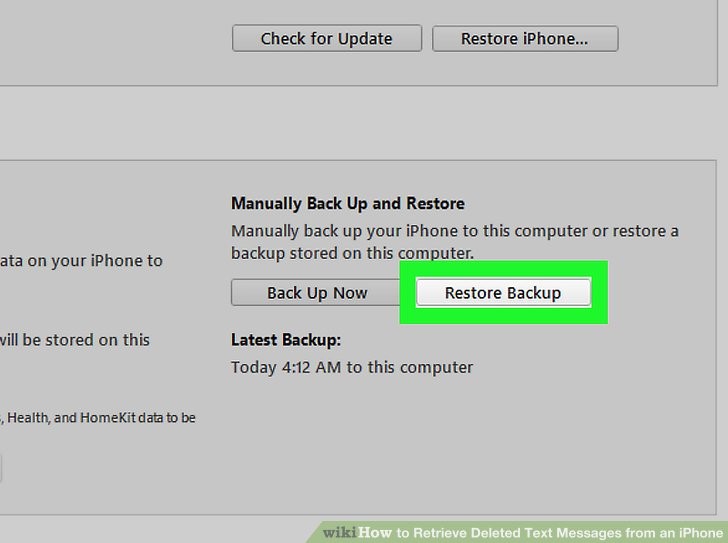 روی گزینه Restore Backup کلیک کنید