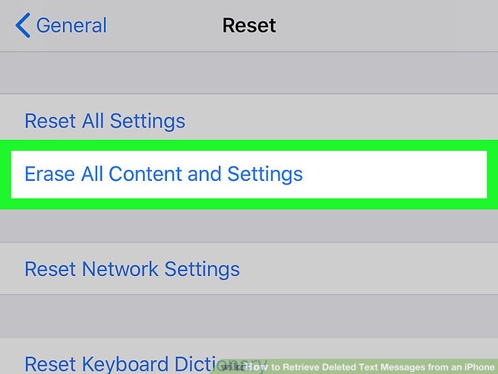 روی گزینه Erase iPhone دوبار ضربه بزنید