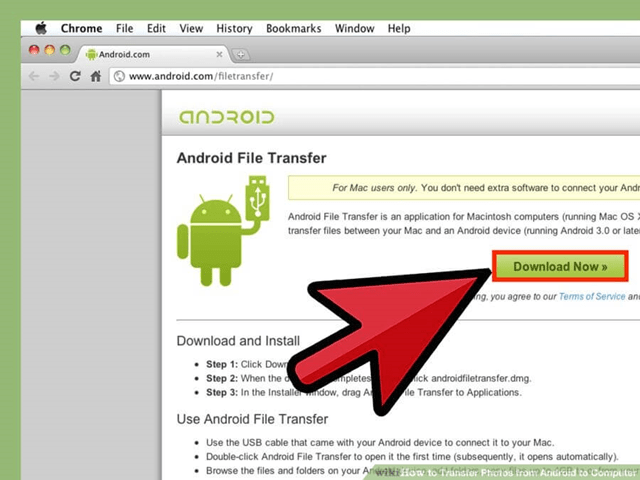 یک ابزار خاص با نام “Android File Transfer” دانلود و نصب کنید یک ابزار خاص با نام “Android File Transfer” دانلود و نصب کنید