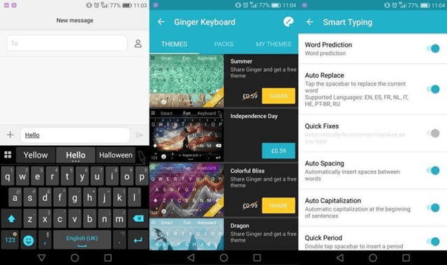 کیبورد مجازی Ginger