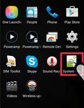 اپلیکیشن Android System Info را اجرا کنید