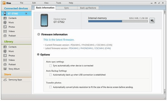 برنامه : Samsung Kies برنامه : Samsung Kies