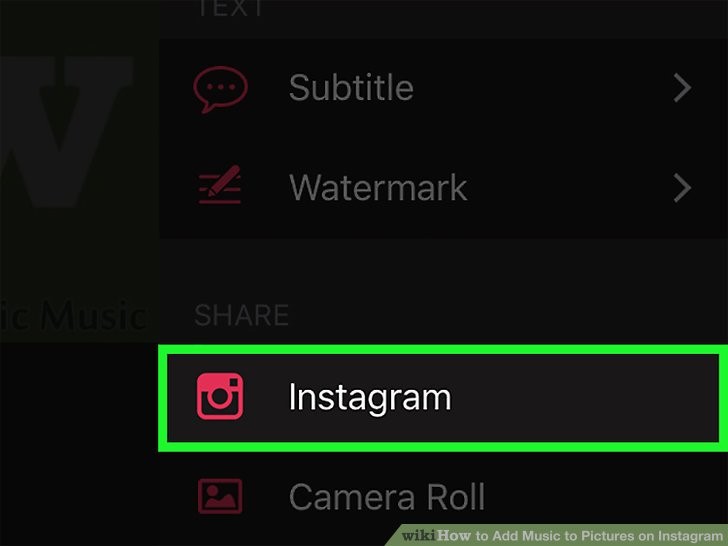 از صفحه پایین بیایید و روی Instagram ضربه بزنید