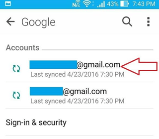 حساب کاربری گوگل خود را انتخاب کنید
