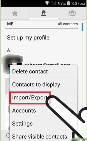 گزینه“Import” یا “Export” را انتخاب کنید گزینه“Import” یا “Export” را انتخاب کنید