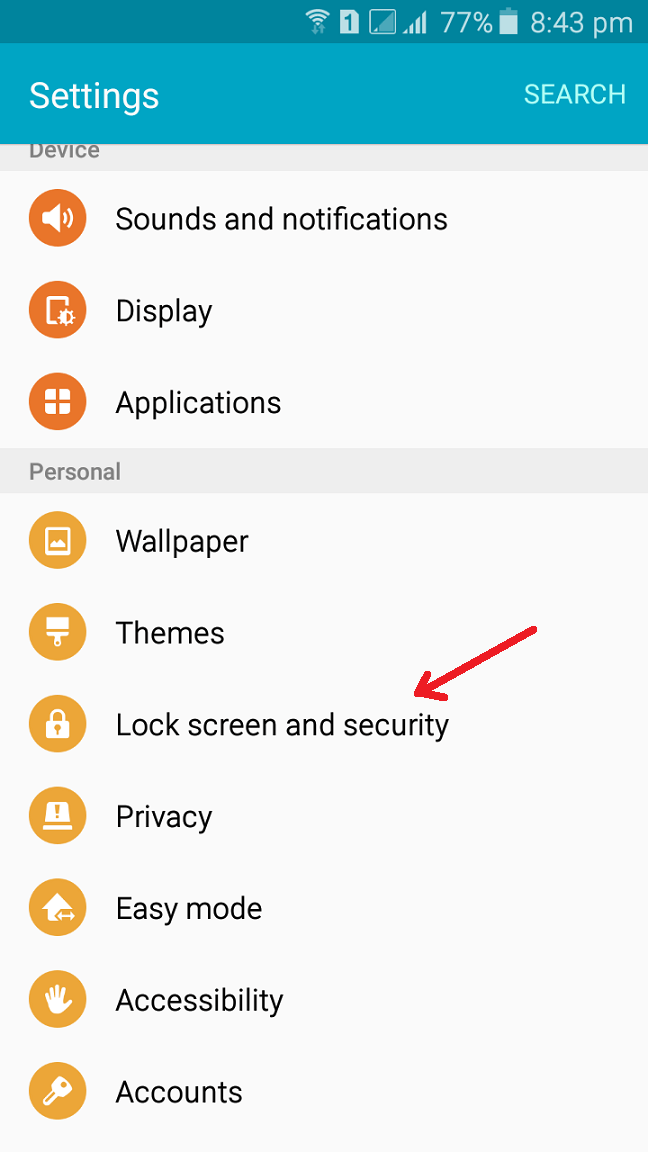 گزینه Lock Screen Security را انتخاب کنید گزینه Lock Screen Security را انتخاب کنید