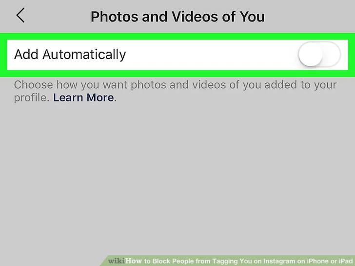 دکمه کشویی «Add Automatically» را روی موقعیت off قرار دهید