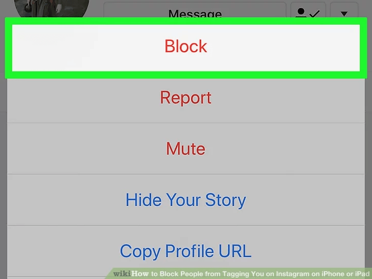 روی گزینه Block ضربه بزنید