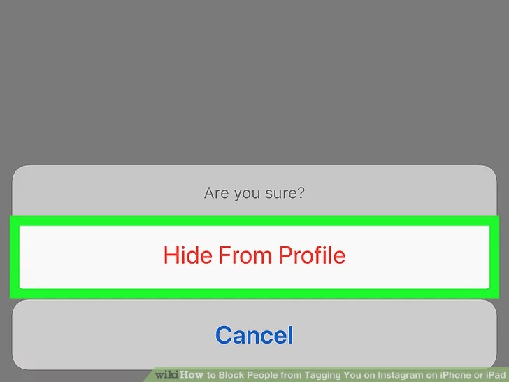 روی گزینه Hide From Profile ضربه بزنید