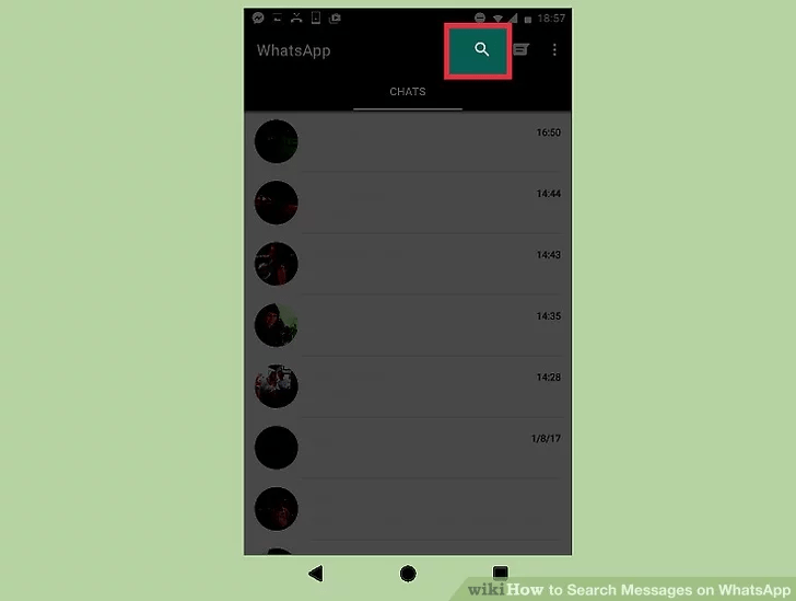 روی دکمه ذره بین ضربه بزنید