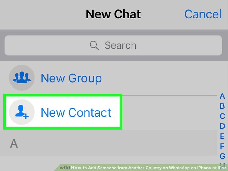 روی گزینه مخاطبین جدید (New Contact) ضربه بزنید