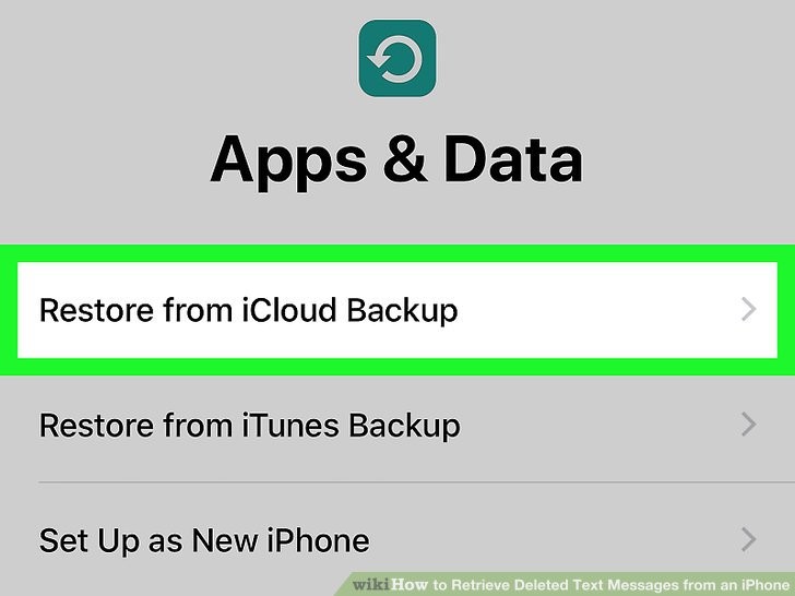 در صورت درخواست روی گزینه Restore from iCloud Backup ضربه بزنید