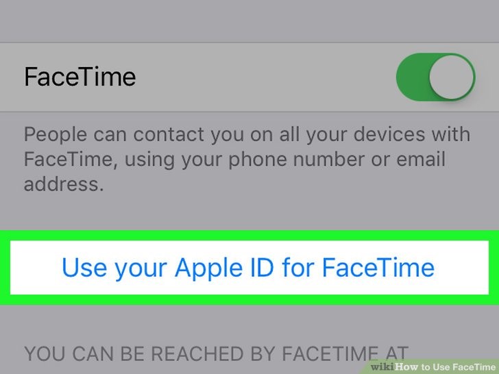 روی گزینه Use your Apple ID for FaceTime ضربه بزنید