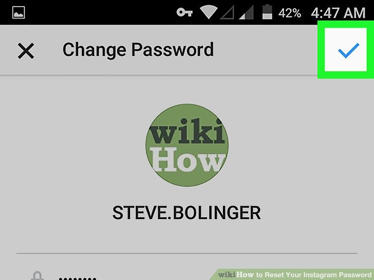 روی Reset Password ضربه بزنید