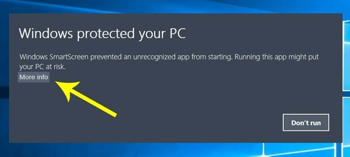 بر روی گزینه More info کلیک کنید بر روی گزینه More info کلیک کنید