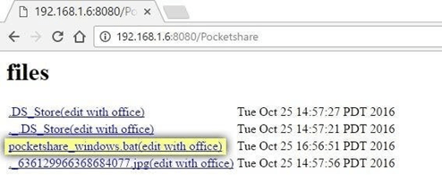 آدرسی که در اپلیکیشن Pocketshare ذخیره کردید را در نوار URL مرورگر Paste کنید آدرسی که در اپلیکیشن Pocketshare ذخیره کردید را در نوار URL مرورگر Paste کنید