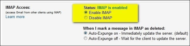 فعال کردن IMAP برای اکانت جیمیل