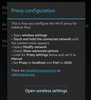 گزینه Open Wireless Settings را انتخاب کنید