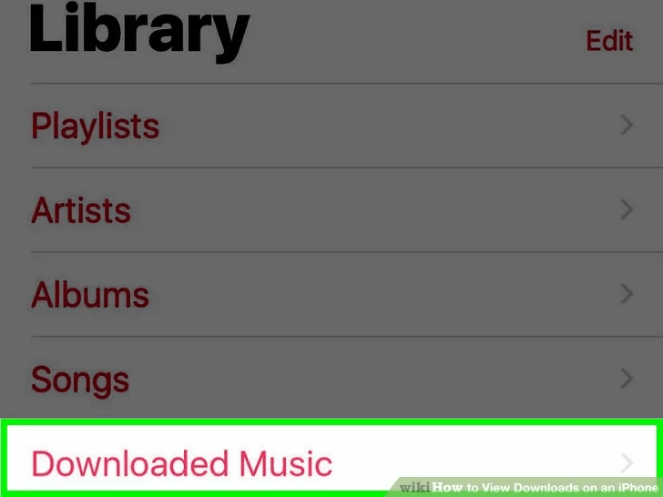 روی گزینه Downloaded Music ضربه بزنید