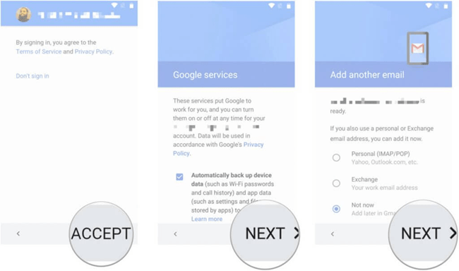  گزینه Next را لمس کنید
