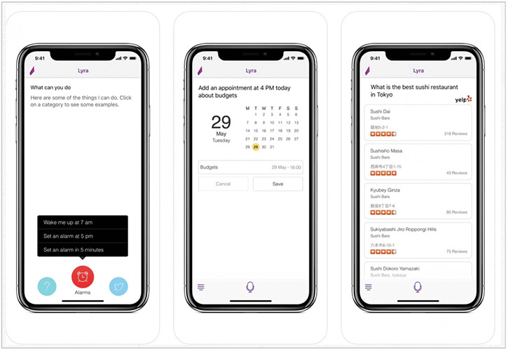برنامه دستیار شخصی Lyra را دانلود کرده و روی دستگاه همراه خود نصب کنید.