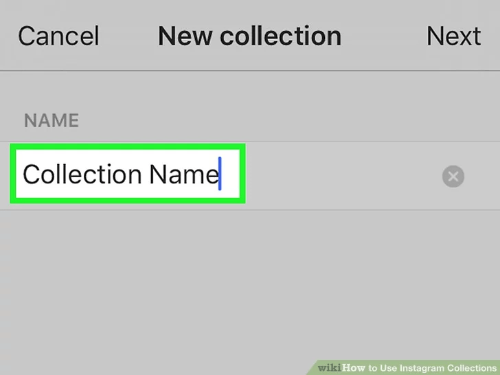 برای کلکسیون خود یک نام تعیین کنید و سپس روی دکمه «Next» ضربه بزنید