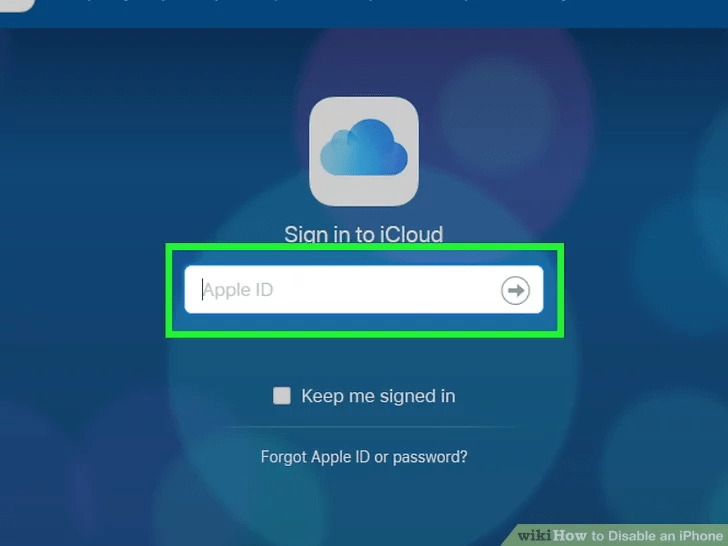 حساب کاربری iCloud خود را وارد کنید