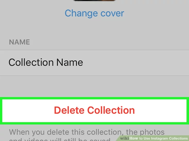 نام کلکسیون خود را تغییر دهید و یا برای حذف آن روی گزینه «Delete Collections» ضربه بزنید