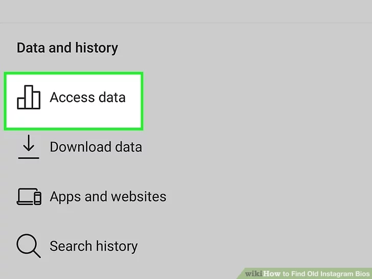 روی گزینه Access Data ضربه بزنید