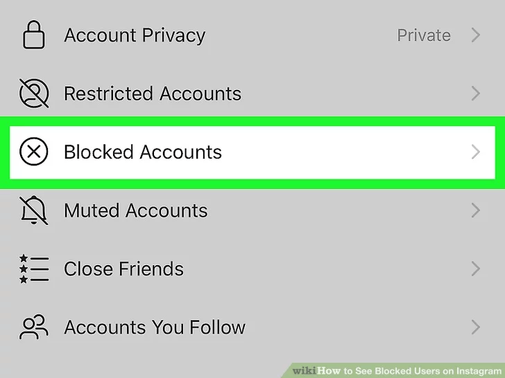 روی گزینه Block Accounts ضربه بزنید